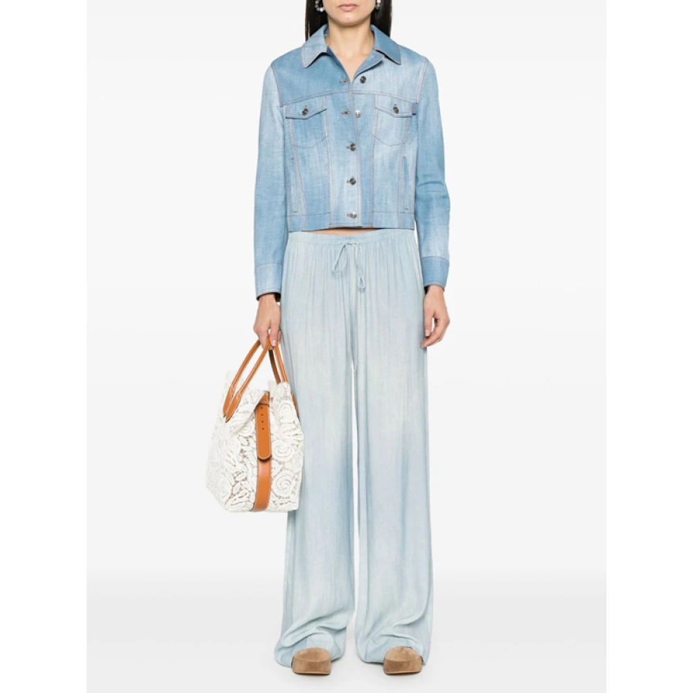 Ermanno Scervino Lichtblauwe Knoopjas Blue Dames