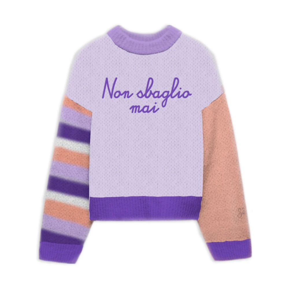 Saint Barth MultiColour Alpaca Gebreide Trui Purple Dames