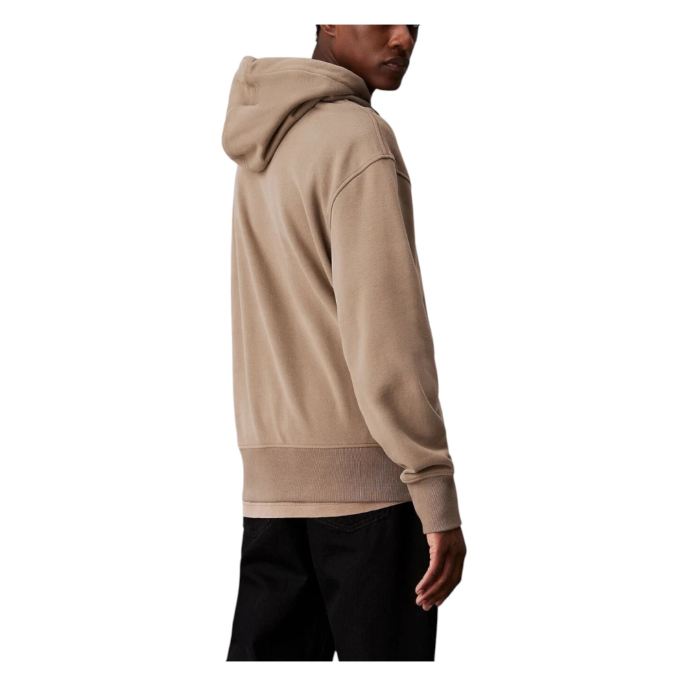 Calvin Klein Jeans Beige Hoodie met Enkele Zak Beige Heren