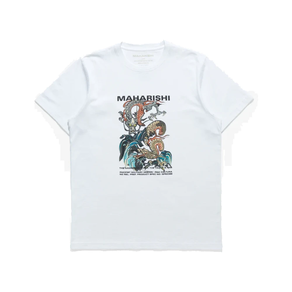 Maharishi Organisch T-shirt met Dubbele Draken White Heren