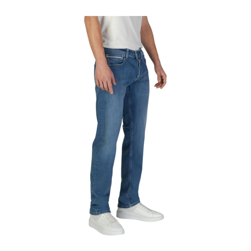 Replay Blauwe Katoenen Regular Loose Jeans Collectie Blue Heren