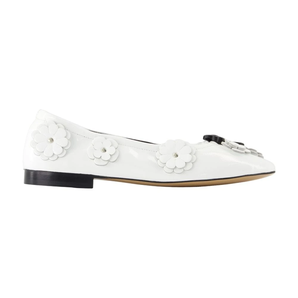 Cecilie Bahnsen Women's White Ballerina Shoes, 7 Uk, Patent Leather Ballerinas