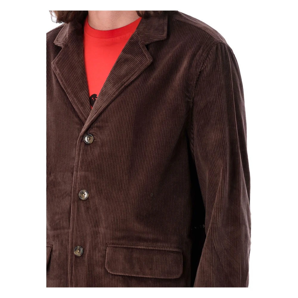 Pop Trading Company Bruine Corduroy Werkjas Aw24 Brown Heren