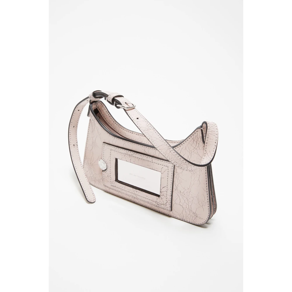 Acne Studios Roze Micro Platt Leren Tas Pink Dames
