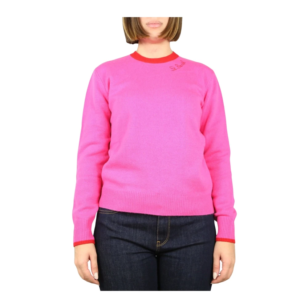 MC2 Saint Barth NEW Queen Crewneck Sweater Pink Dames