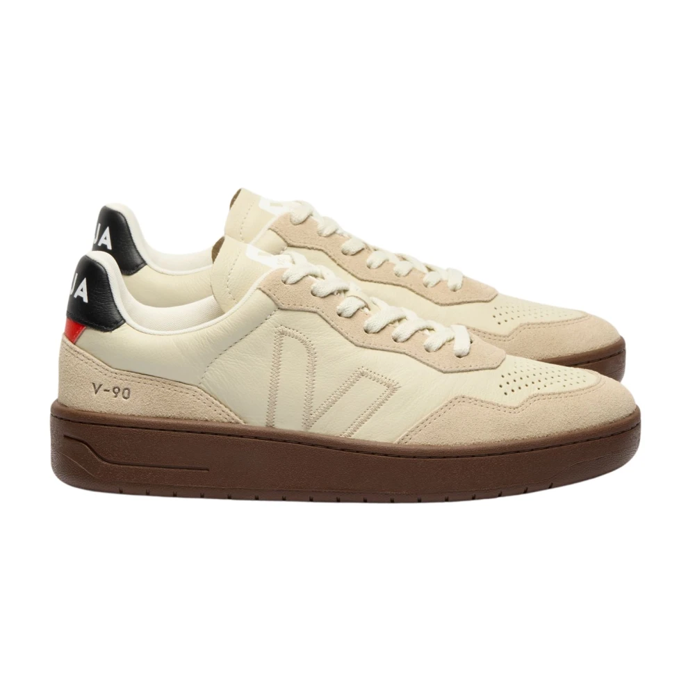 Veja Men's Beige Sneakers, 11 Uk, Leather Trainers