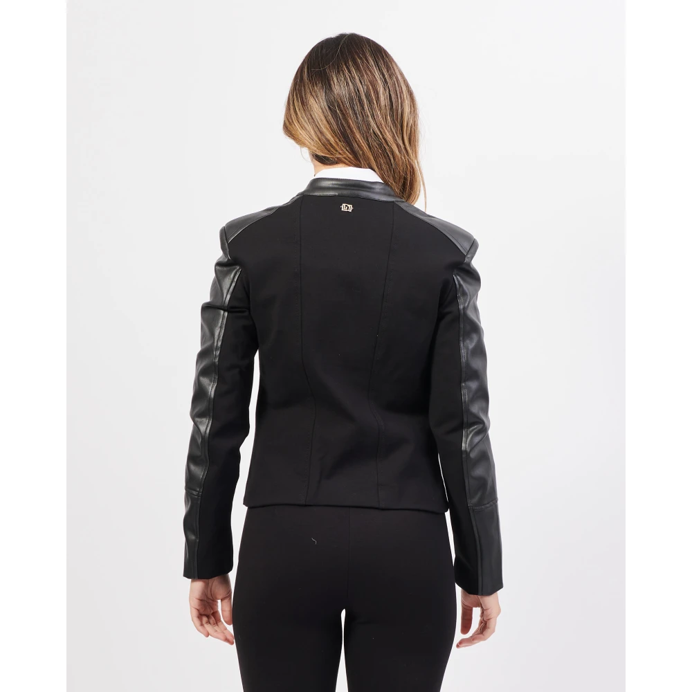 Gaudi Zwarte Bikerjas met Rits Black Dames