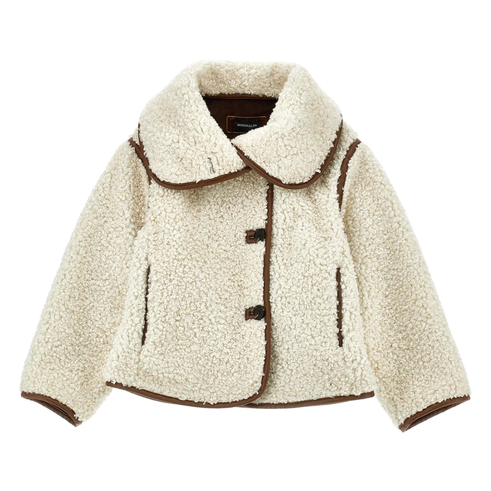 Monnalisa Girls Beige Teddy Fleece Coat - Winter Jackets - 8 Y - Kids