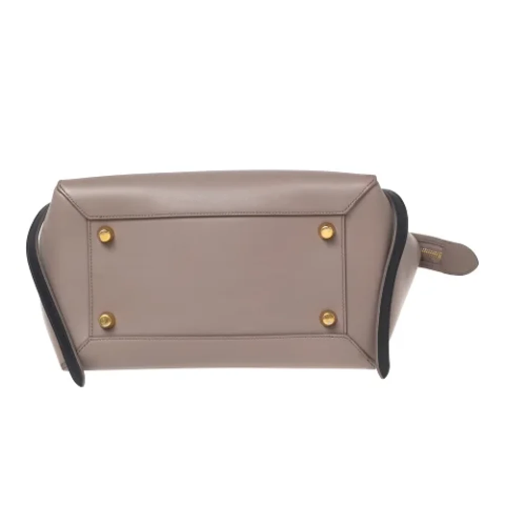 Celine Vintage Pre-owned Leather handbags Beige Dames