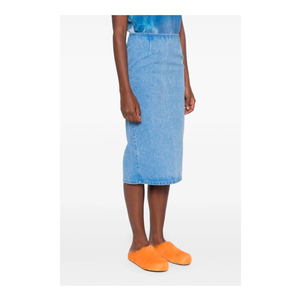 Marni Denim Rok met Logo Applicatie Blue Dames