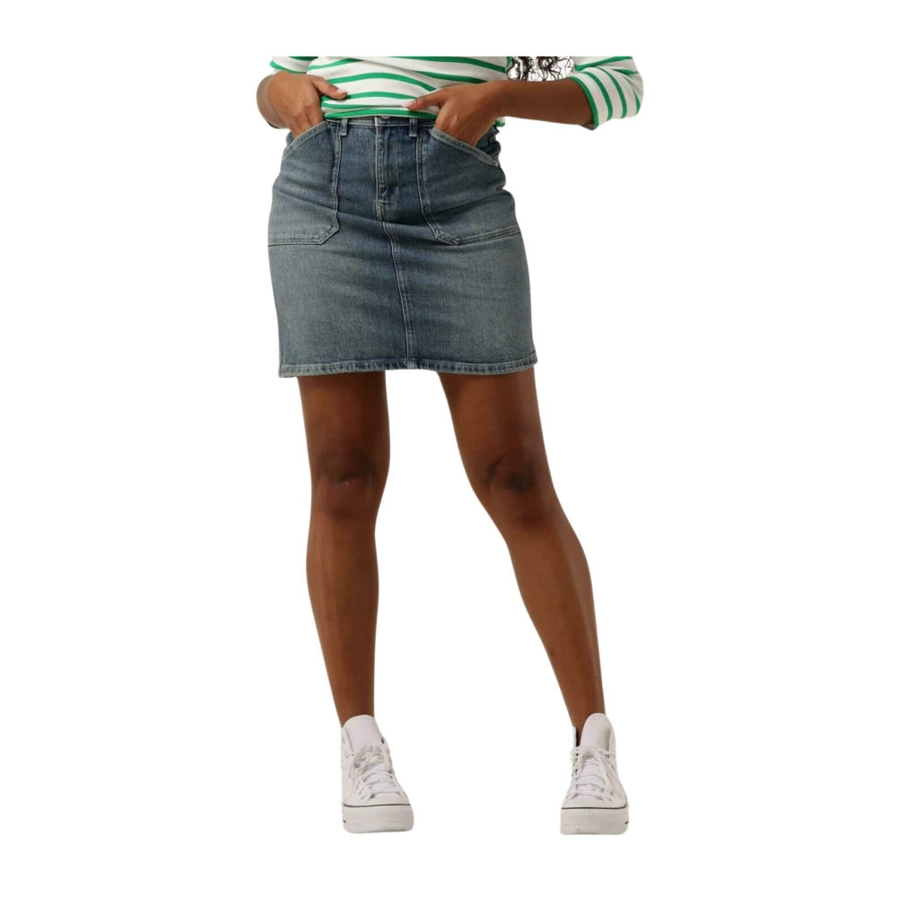 MOS MOSH Denim Rok Maki Blue Dames