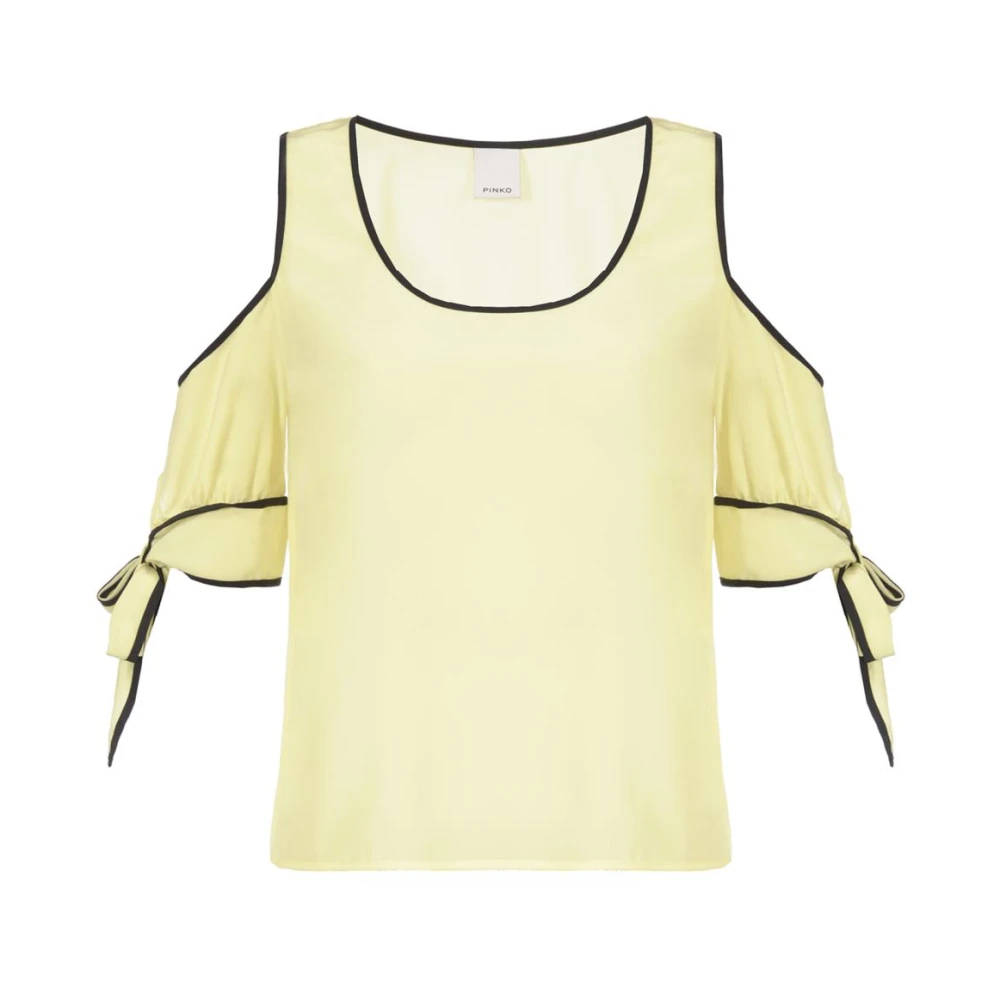 Pinko Chique Chinese Crepe Top Yellow Dames