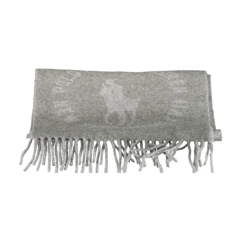 Ralph Lauren Men's Gray Winter Scarves, One Size, Cashmere Scarf - Grey