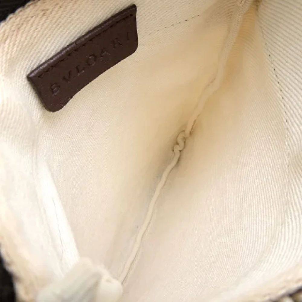 Bvlgari Vintage Pre-owned Canvas shoulder-bags Beige Dames