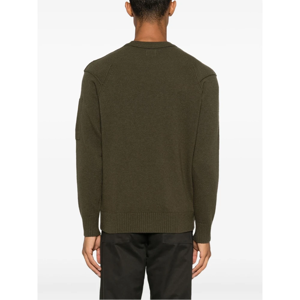C.P. Company Groene Lamswollen Crewneck Trui Green Heren