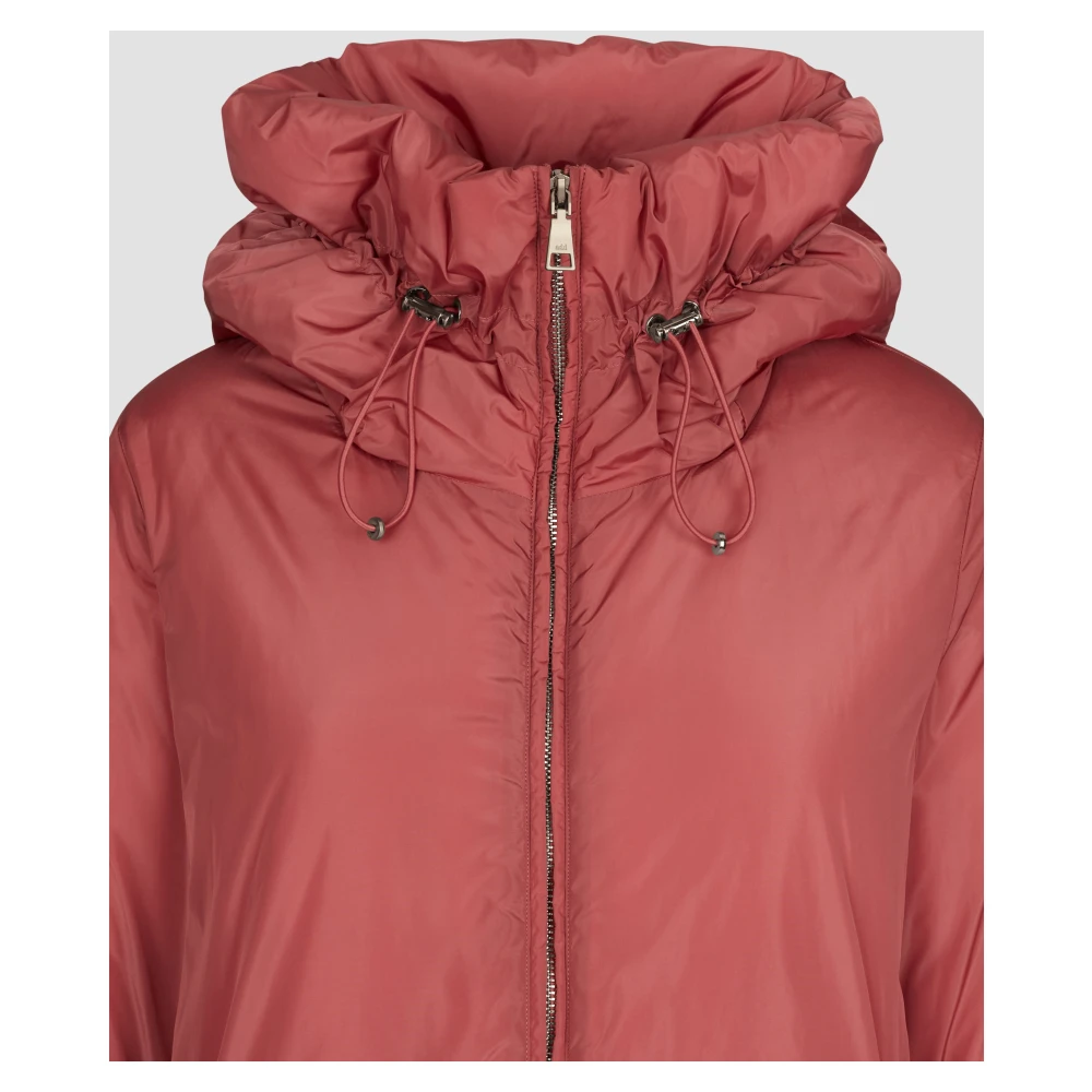 add A-Lijn IN Glanzend Nylon MET Capuchon Red Dames
