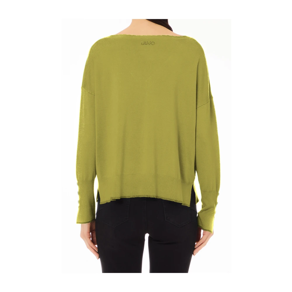 Liu Jo Elegante Groene V-hals Trui Green Dames
