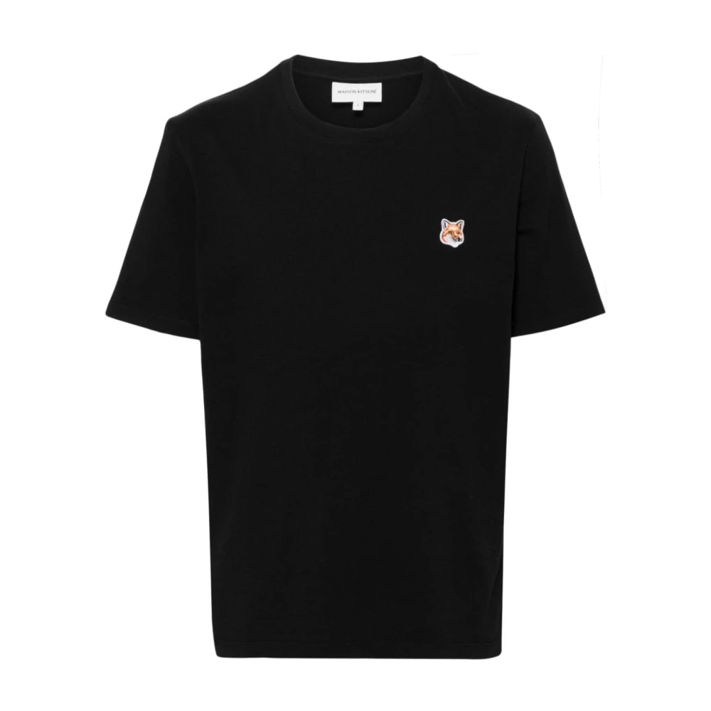 Maison Kitsuné T-shirt met logo Black Heren