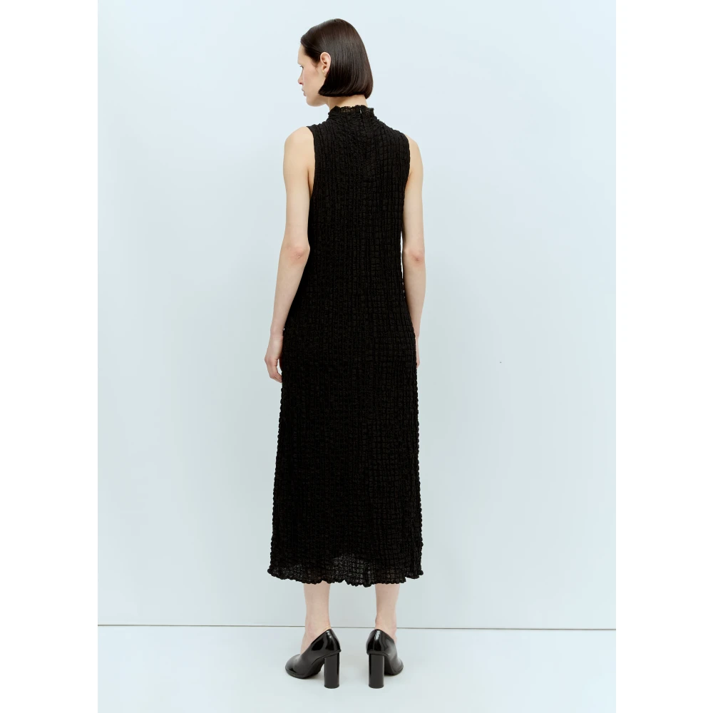 Song for the Mute Ruched Weave High Neck Midi Dress Black Dames