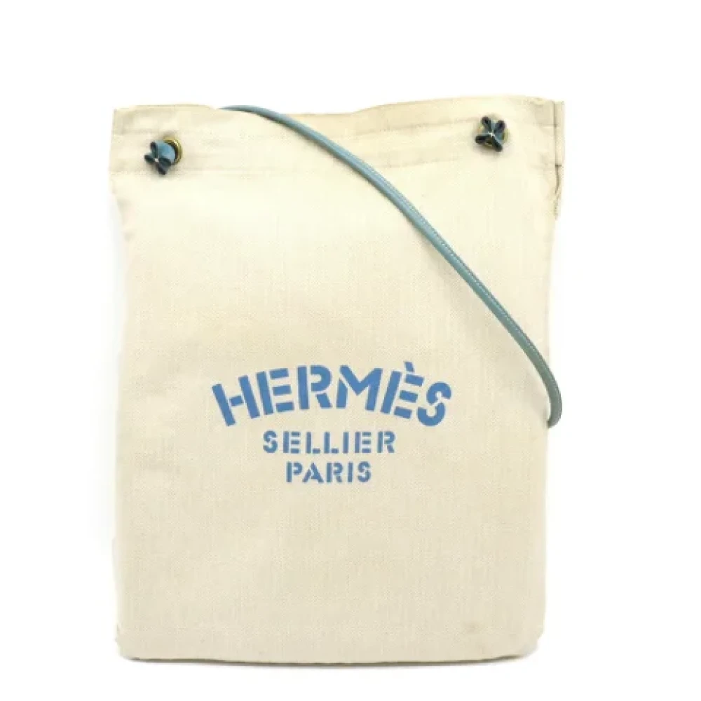 Hermès Vintage Pre-owned Canvas shoulder-bags White Dames