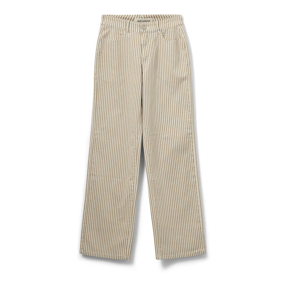 Sofie Schnoor Gestreepte Kameel Jeans Broek Beige Dames