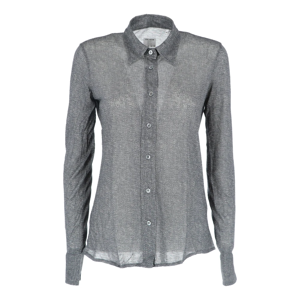 Caliban Casual Katoenen Overhemd voor Mannen Gray Dames
