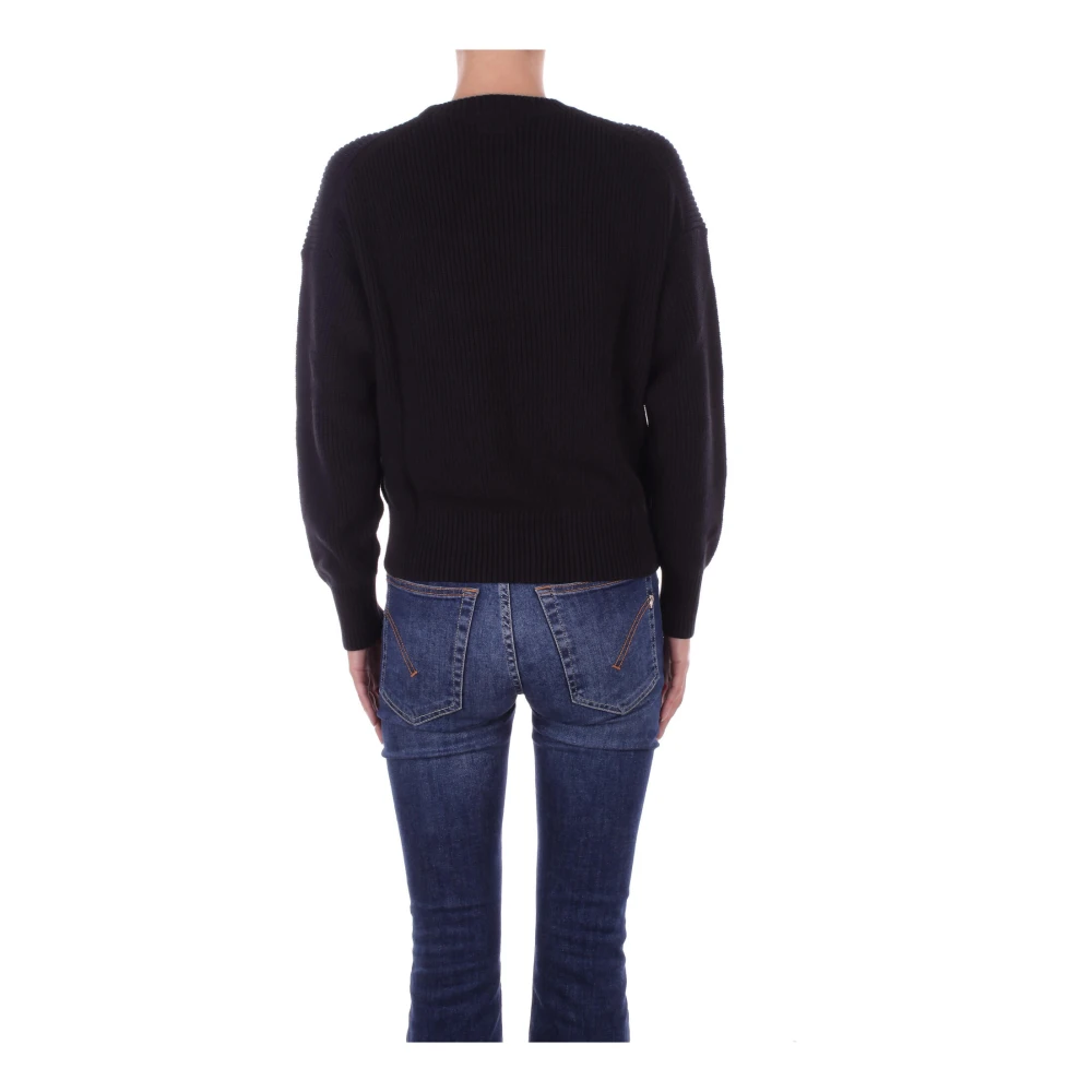 Guess Zwart Logo Front Sweater Black Dames