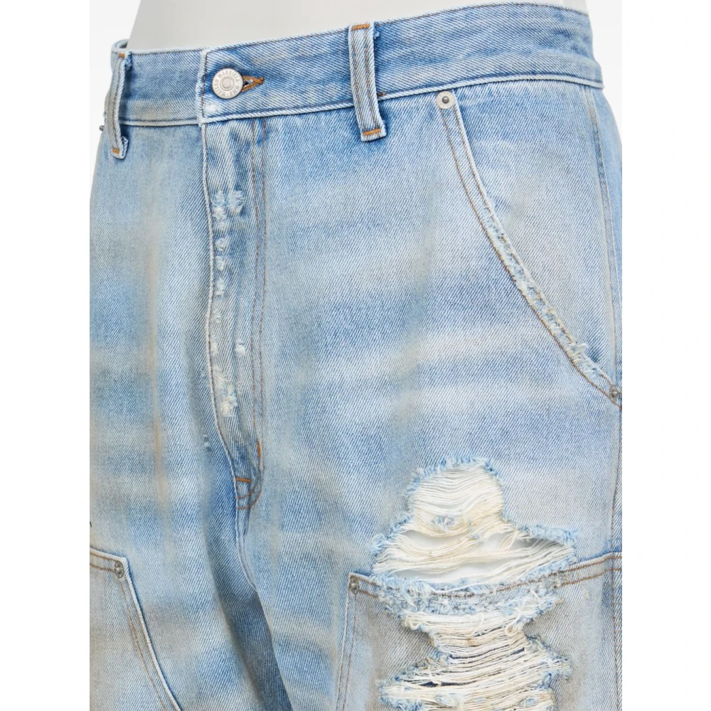 MM6 Maison Margiela Heldere Blauwe Ripped Jeans Blue Dames