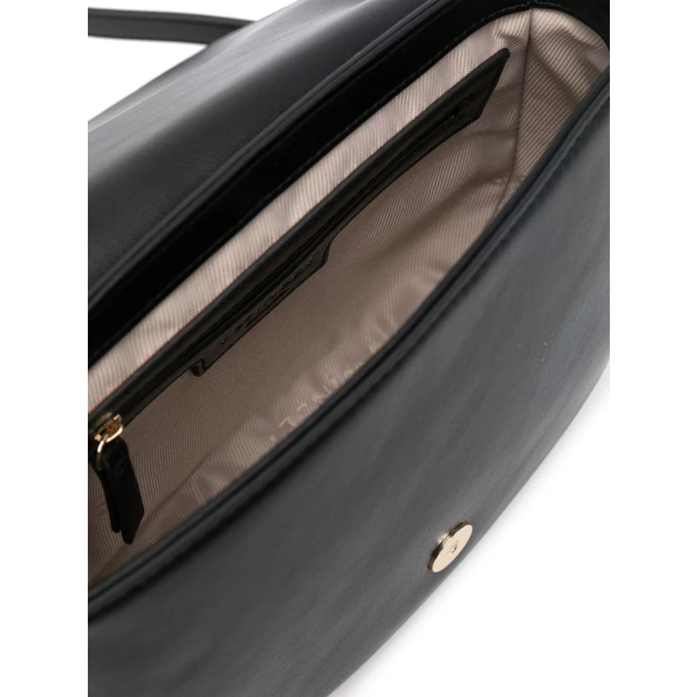 Twinset Zwarte Nep Leren Schoudertas Black Dames