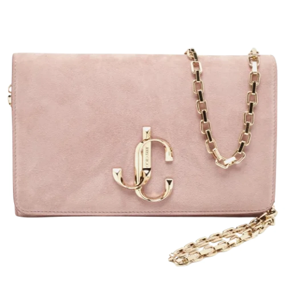 Jimmy Choo Pre-owned Suede clutches Pink Dames