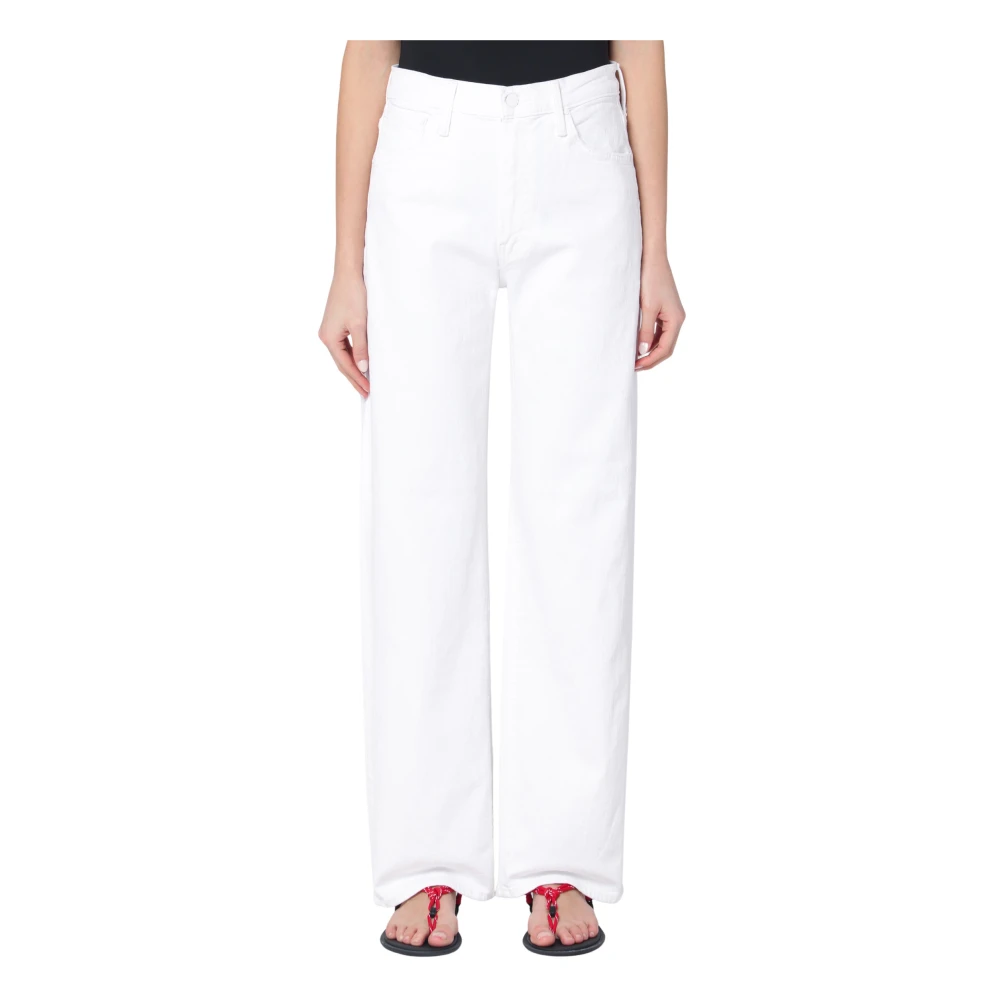 Mother Regular Fit Sneak Jeans White Dames
