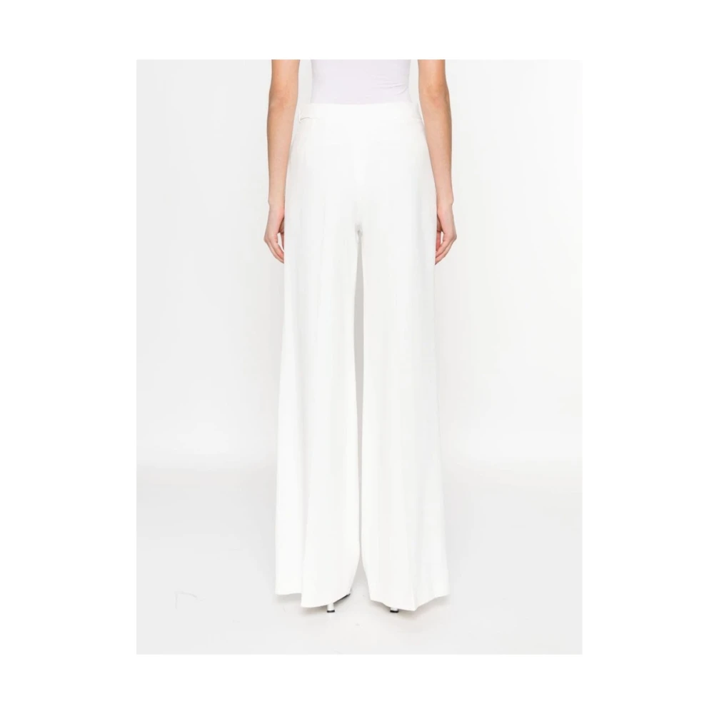 Ermanno Scervino Witte broek met hoge taille en rechte pijpen White Dames