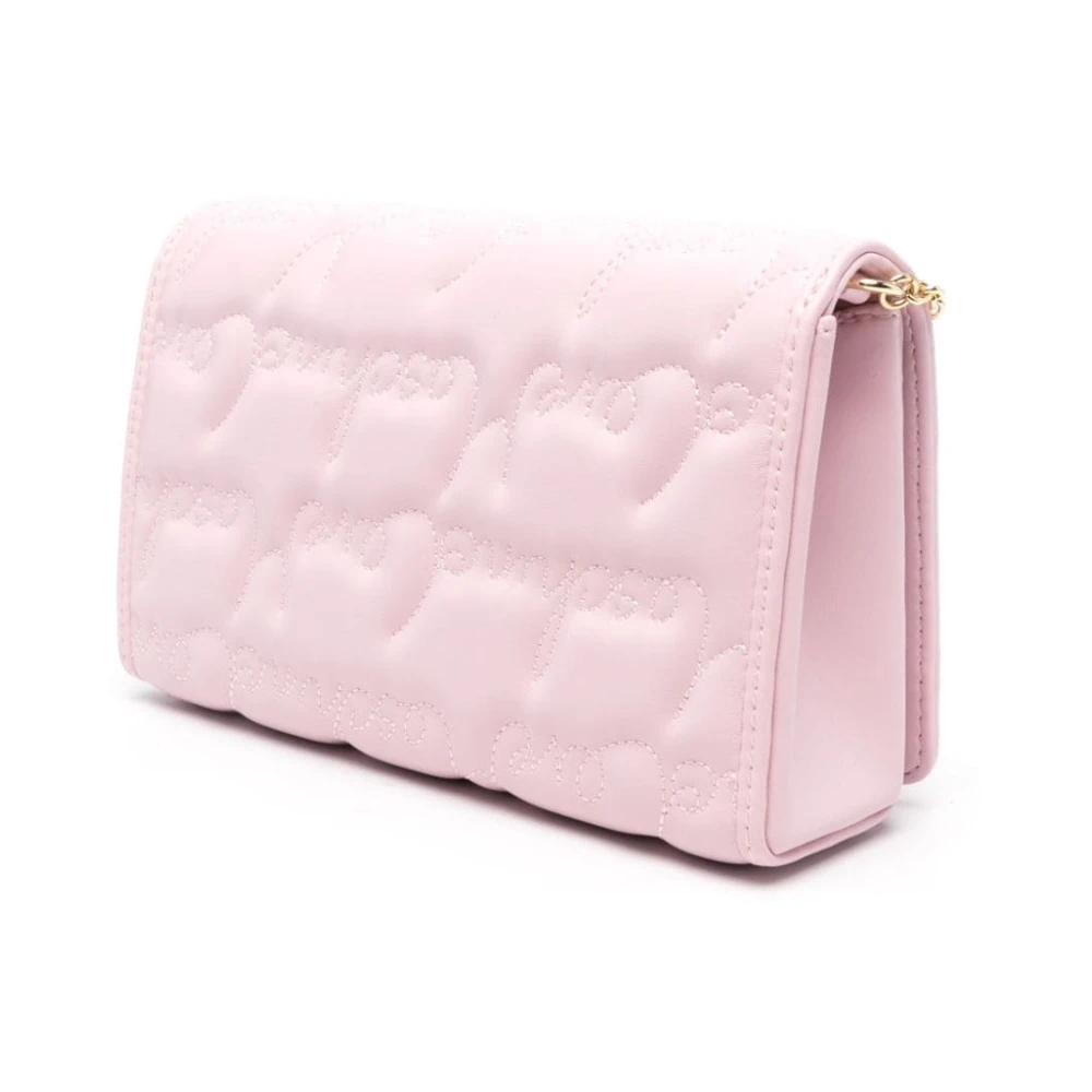 Love Moschino Roze Gewatteerde Schoudertas met Ketting Pink Dames