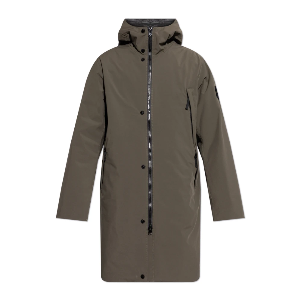 Stone Island Waterdichte jas met logo Brown Heren