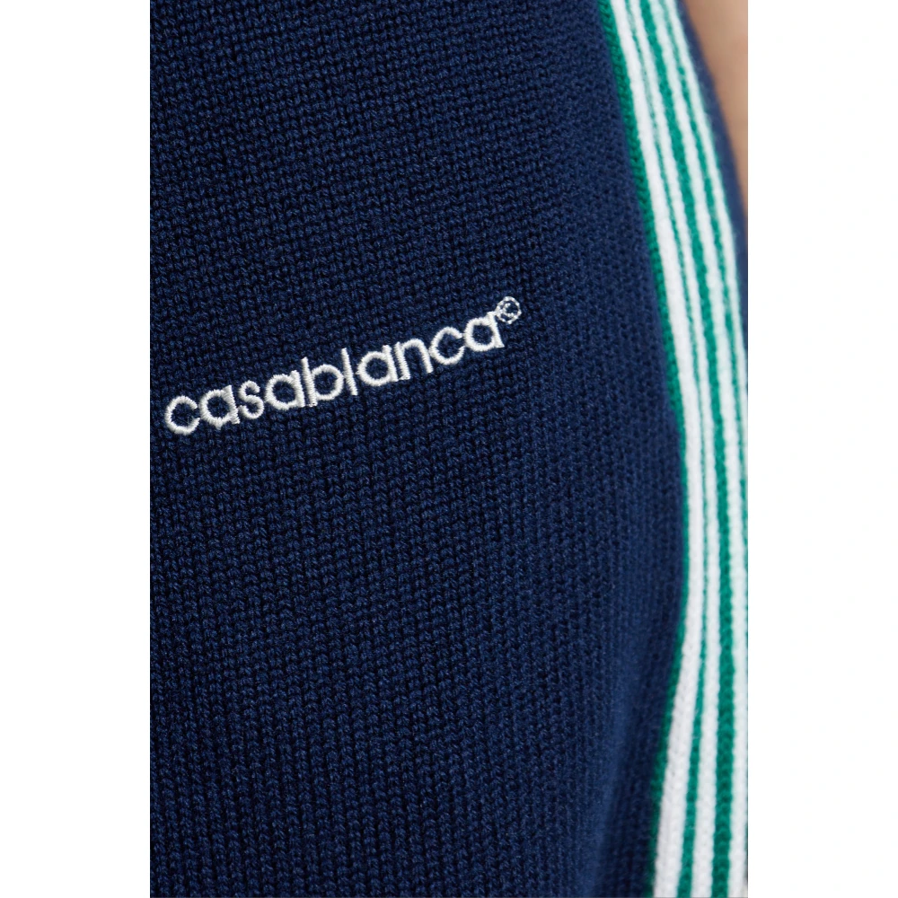 Casablanca Wollen broek met wijde pijpen Blue Dames