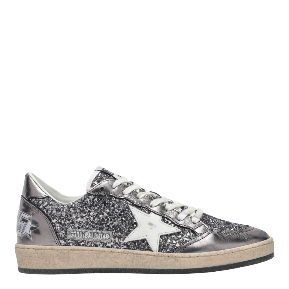 Golden Goose Ball Star Glittered Sneaker Dames Schoenen Grijs