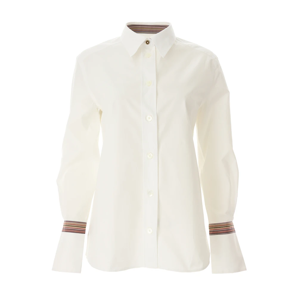 Paul Smith Klassieke Gestreepte Overhemd met Wijde Manchet White Dames