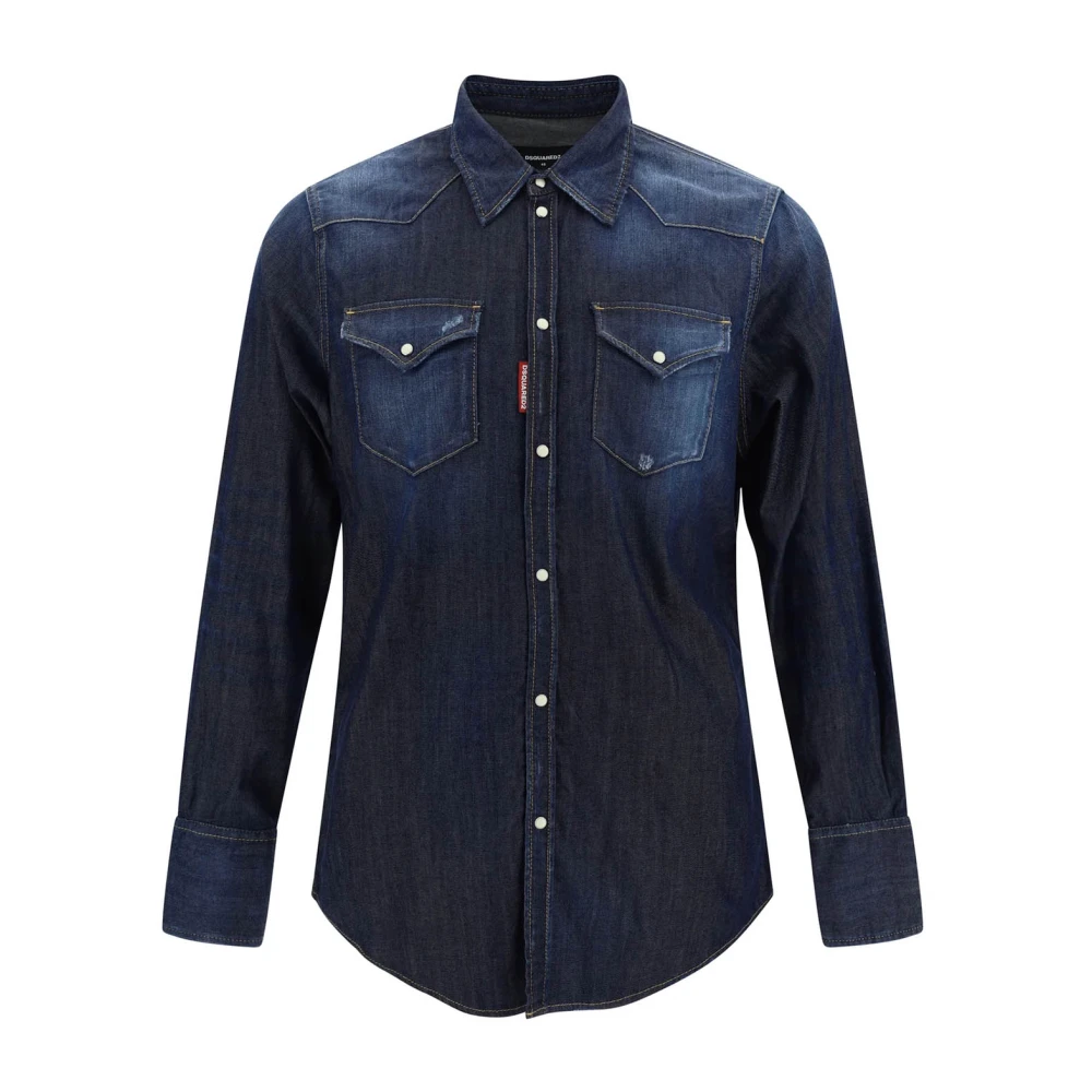 Dsquared2 Men's Blue Denim Shirts, Xs, Italian Made Denim Shirts