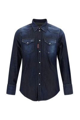 Italiensktillverkade Denim Skjortor