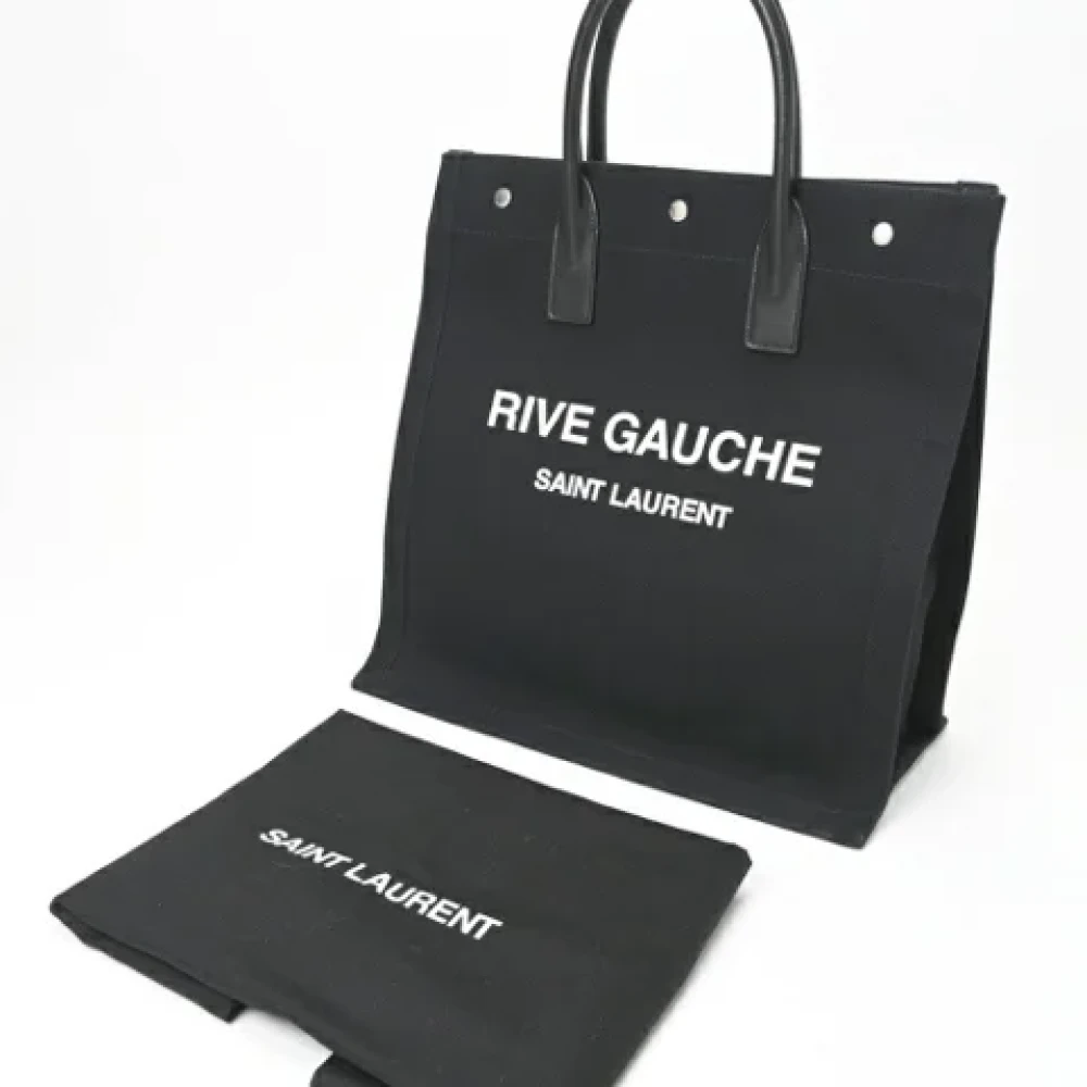 Saint Laurent Vintage Pre-owned Canvas handbags Black Dames