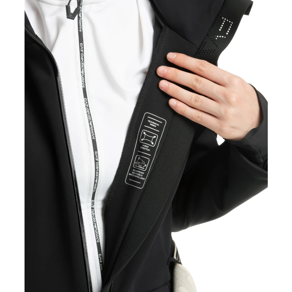 Emporio Armani EA7 Capuchon Rits Ski Suit Multipockets Black Dames