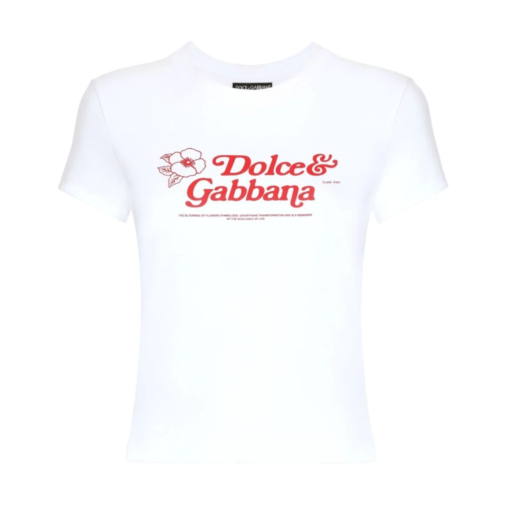 Dolce & Gabbana Logo Wit T-shirt van DG White Dames