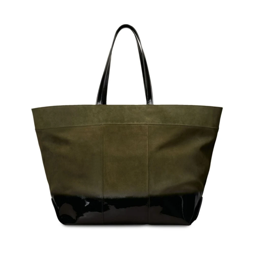 Ami Paris Groene Canvas Panelled Tote Tas Green Dames