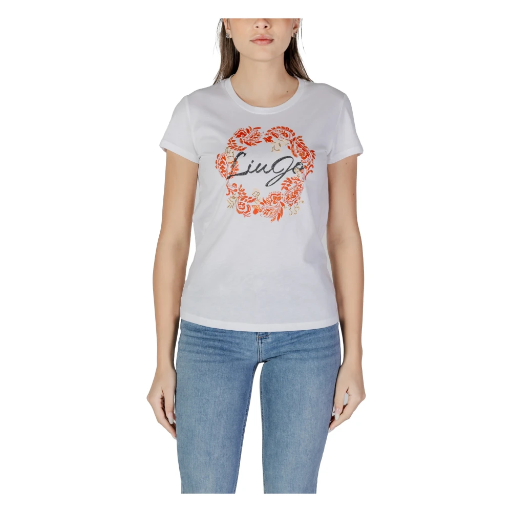 Liu Jo Stijlvol Bedrukt Katoenen T-shirt White Dames