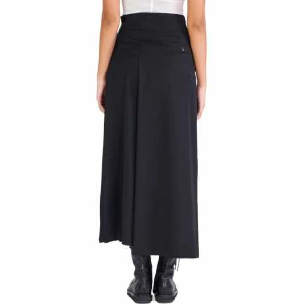 Isabel Benenato Zwarte Asymmetrische Geplooide Rok Dw64 01 Black Dames