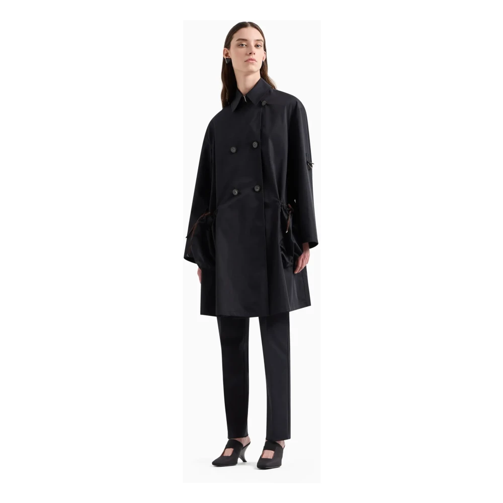 Emporio Armani Luxe A Silhouet Trenchcoat Black Dames