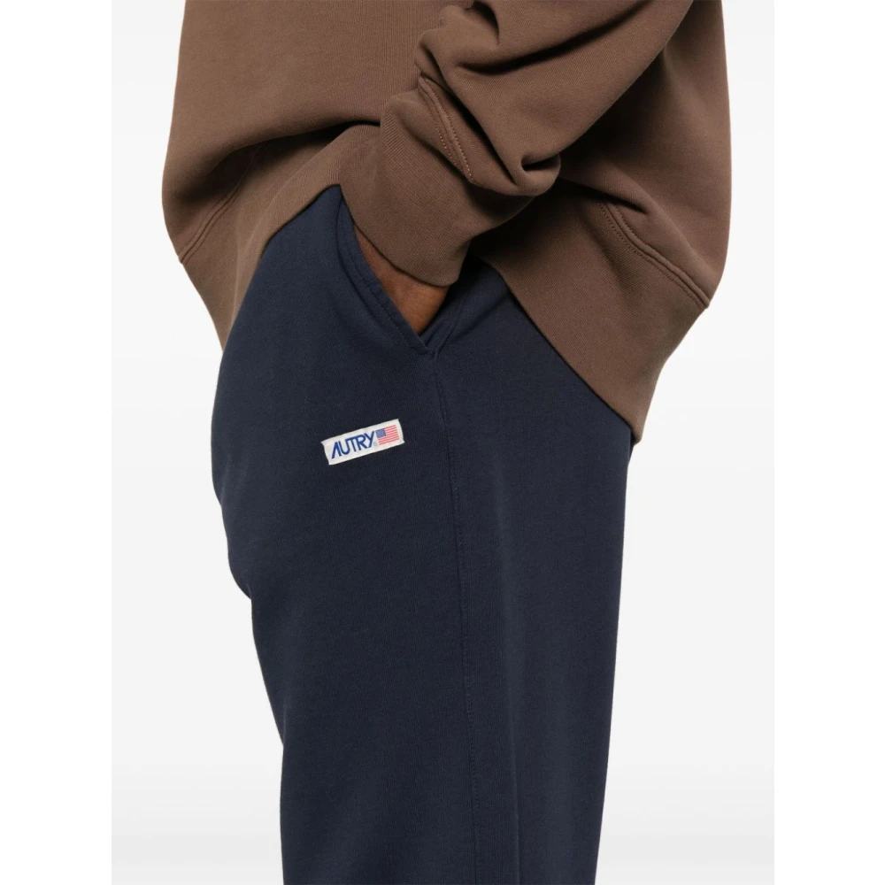 Autry Navy Blauw Katoenen Sportieve Broek Blue Heren