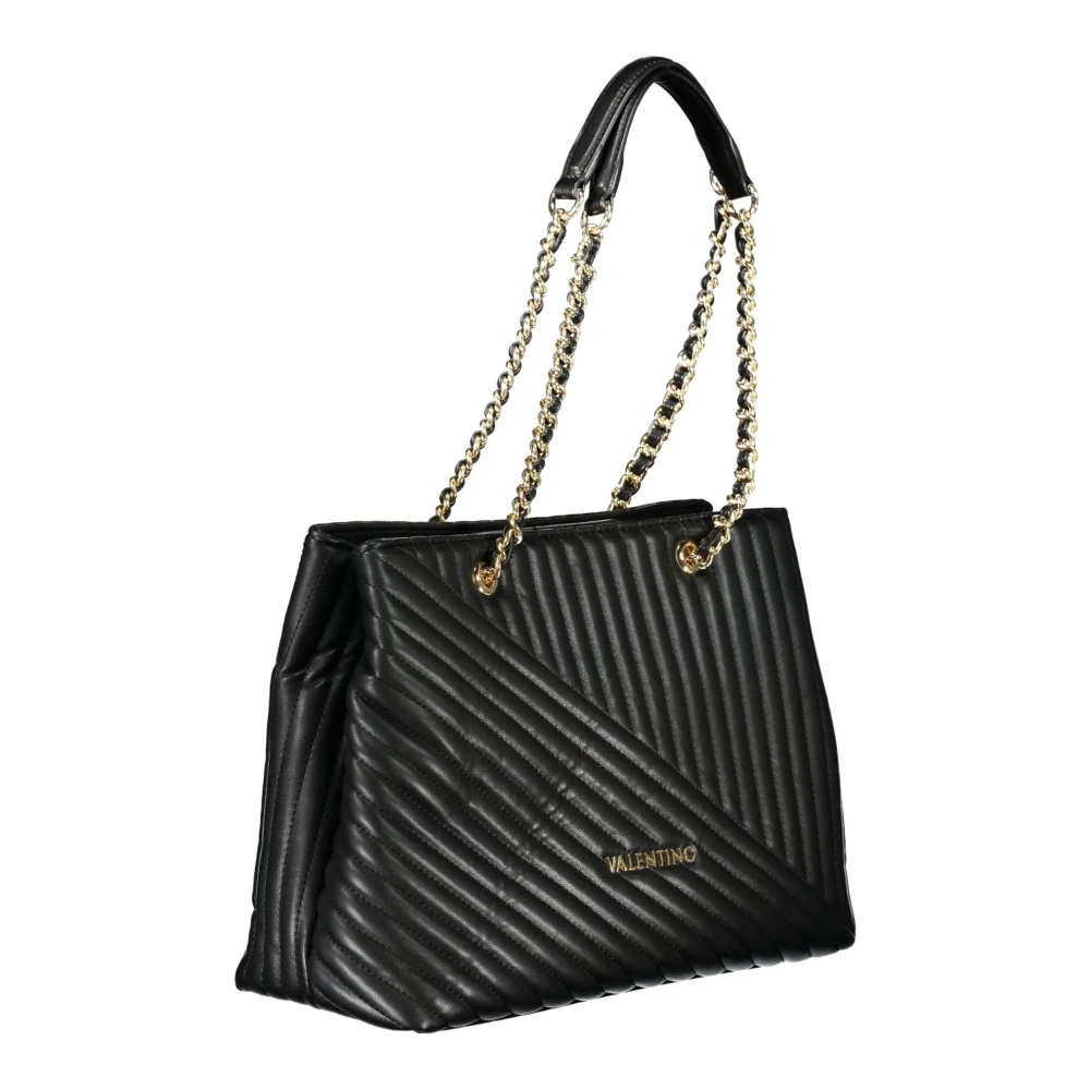 Valentino by Mario Valentino Zwarte Schoudertas met Ketting en Rits Black Dames