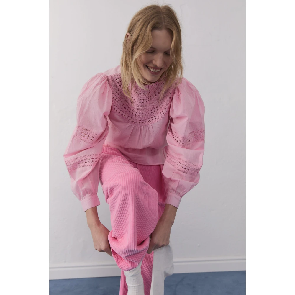 The New Society Elegante Kant Blouse Roze Pink Dames