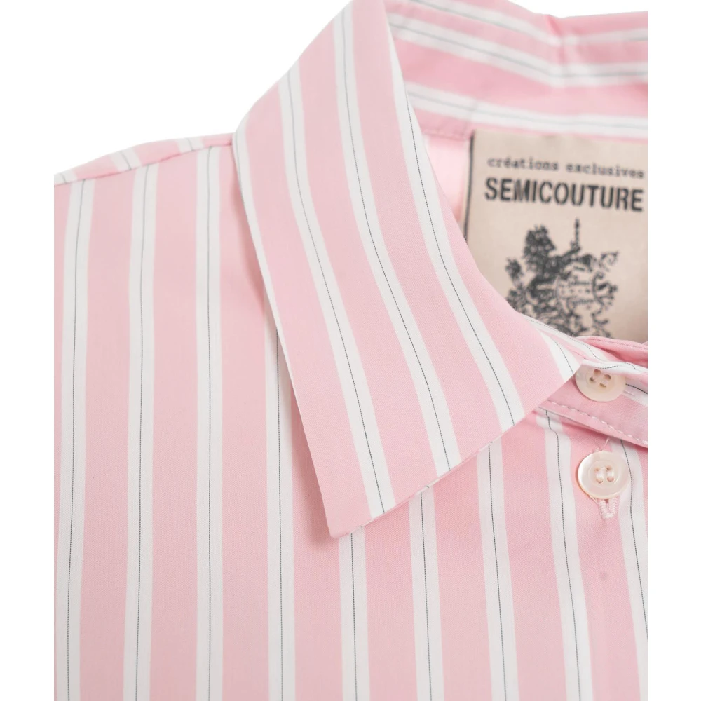 Semicouture Blouse met contrasterende strepen Pink Dames
